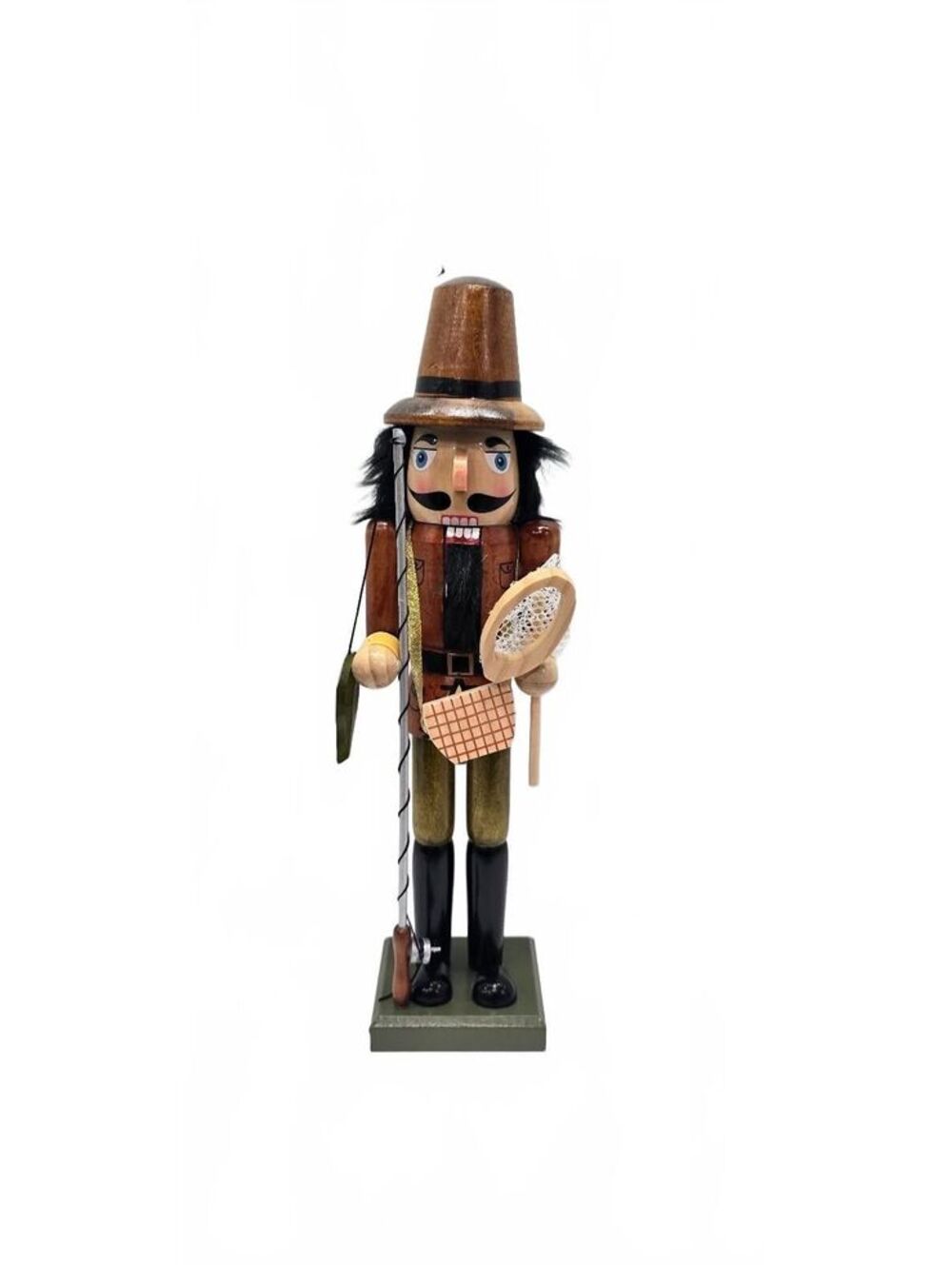 Hobby Lobby Christmas 2024 Wooden Nutcracker Fisherman Figurine 14.76in